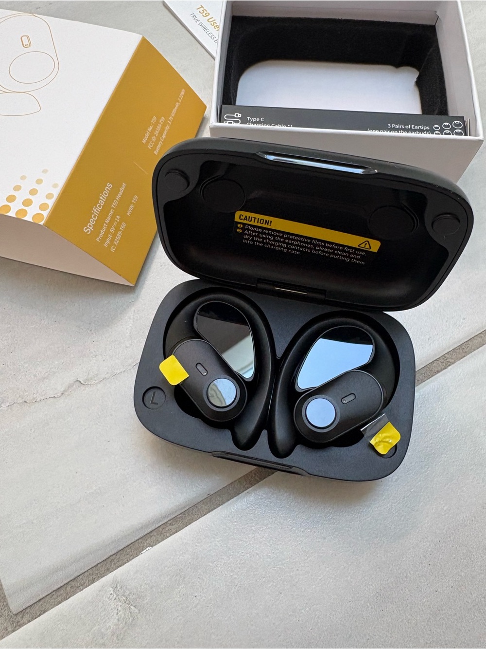 GOLREX T59 Wireless Sweatproof Earbuds - Black - NEW WITH TAGS